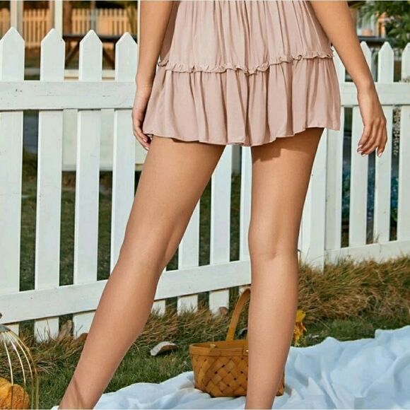 Tie Front Ruffle Hem Skirt - Picture 3 of 7